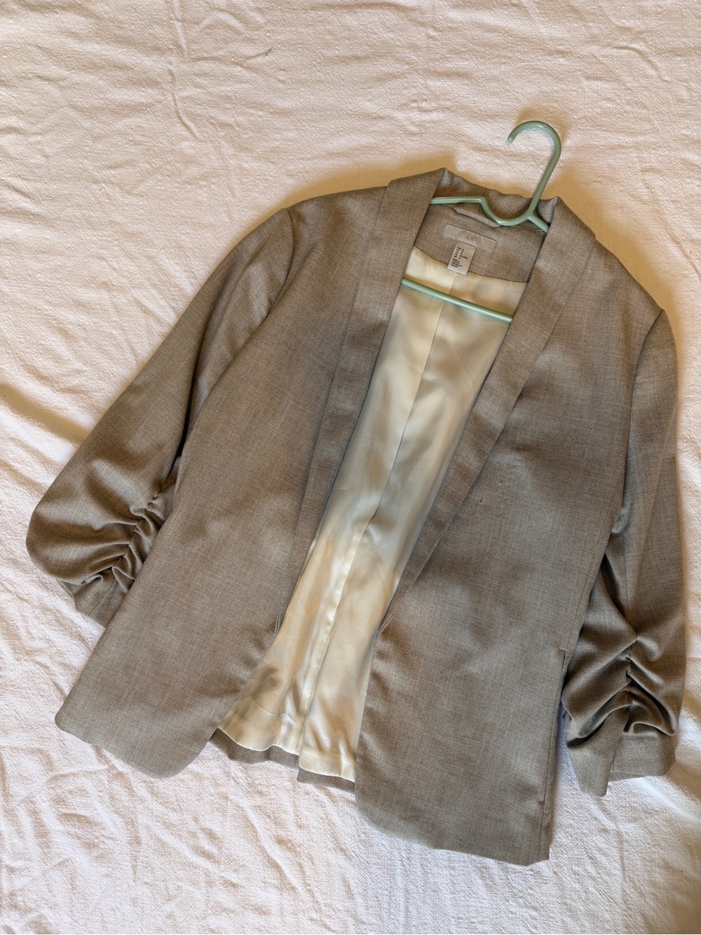 H&M Taupe Open-Front Blazer